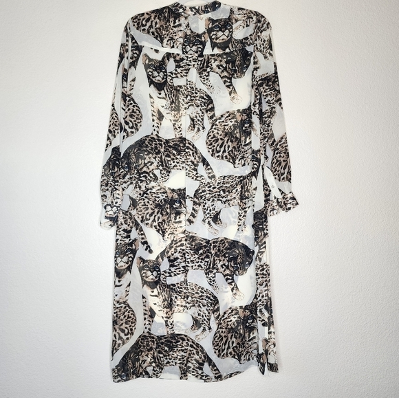 H&M CONSCIOUS Bengal Cat Print Sheer Tunic 8 - Picture 3 of 5